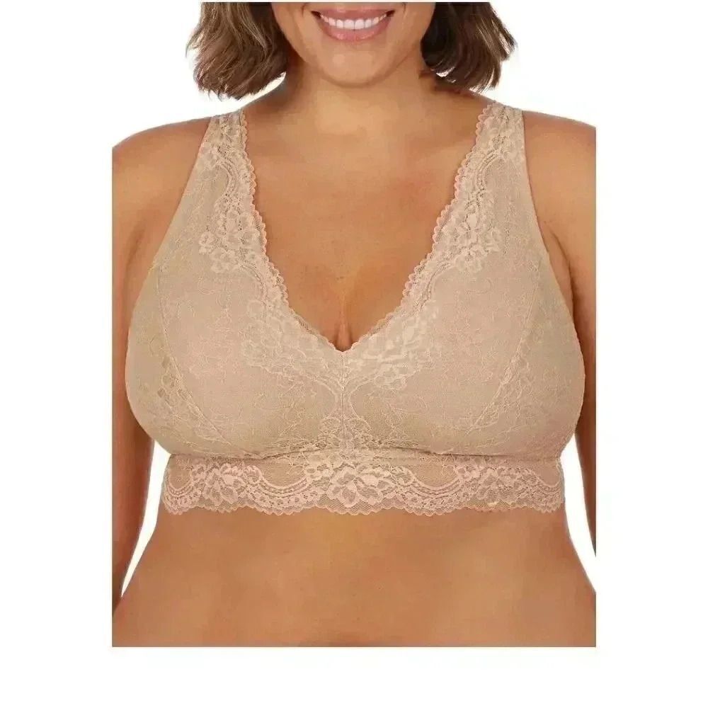 Secret Treasures Full Figure Lace Bralette Size 1X Color Fawn Beige NWT NEW